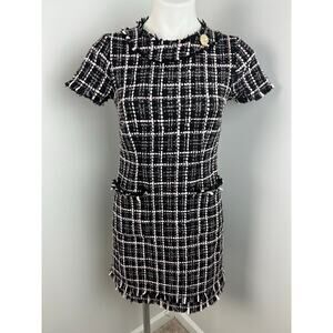 Harper Rose Tweed Shift Dress 4P Preppy Old Money